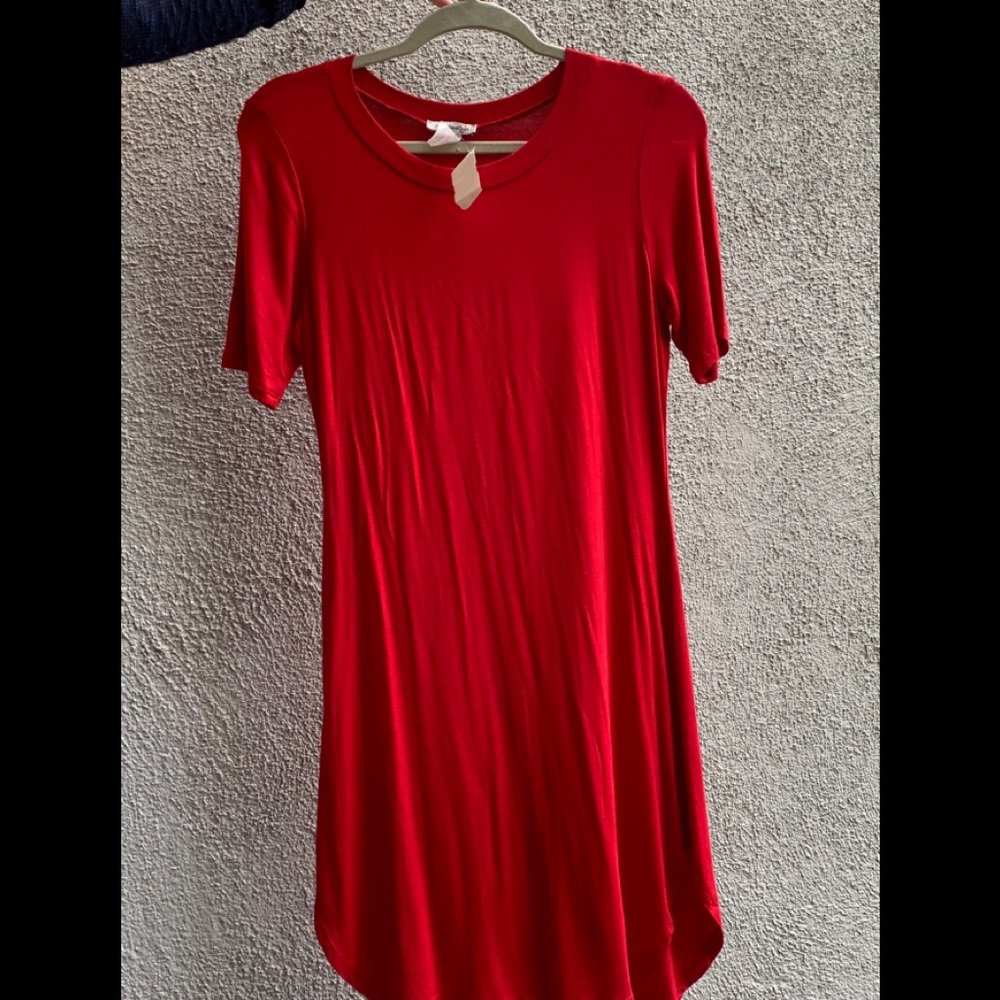 Red Short-sleeve Dress- Never worn